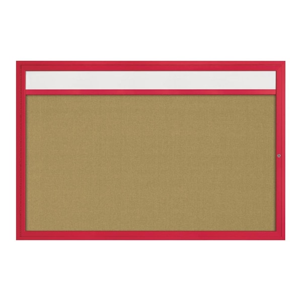 Hinge-less Radius Corkboard, 36"x36", Satin Alum Frame/Black